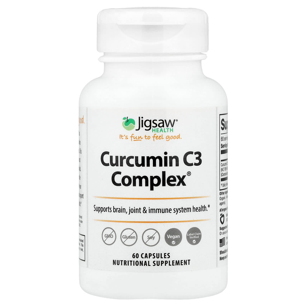 Jigsaw Health, Curcumin C3 Complex, 60 капсул (500 мг в 1 капсуле)