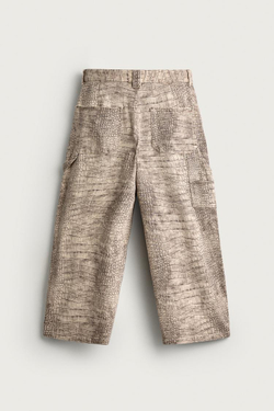 ZARA БРЮКИ RELAXED FIT С АНИМАЛИСТИЧНЫМ ПРИНТОМ, С ПРИНТОМ