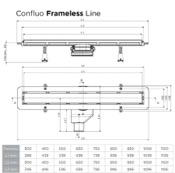 Душевой лоток Pestan Confluo Frameless Line 550