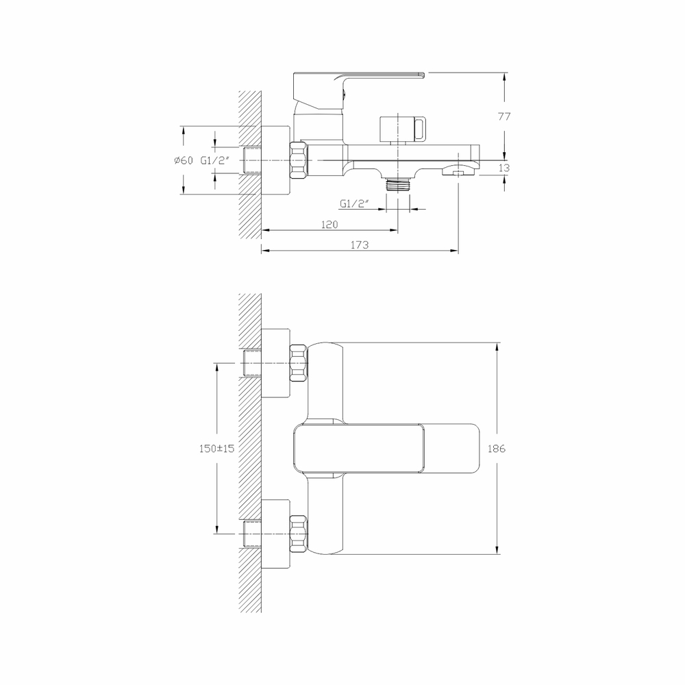 Смеситель для ванны 35k MIXLINE МЛ16-01