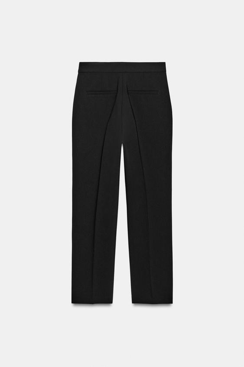 ZARA УКОРОЧЕННЫЕ БРЮКИ СРЕДНЕЙ ПОСАДКИ, ЧЕРНЫЙ