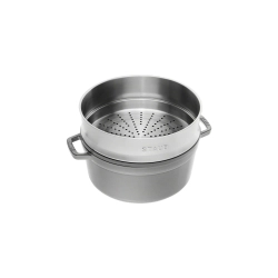 STAUB Чугунная кастрюля Cocotte 24 см 3,8 л со вставкой-пароваркой графит EAN 3272340053535