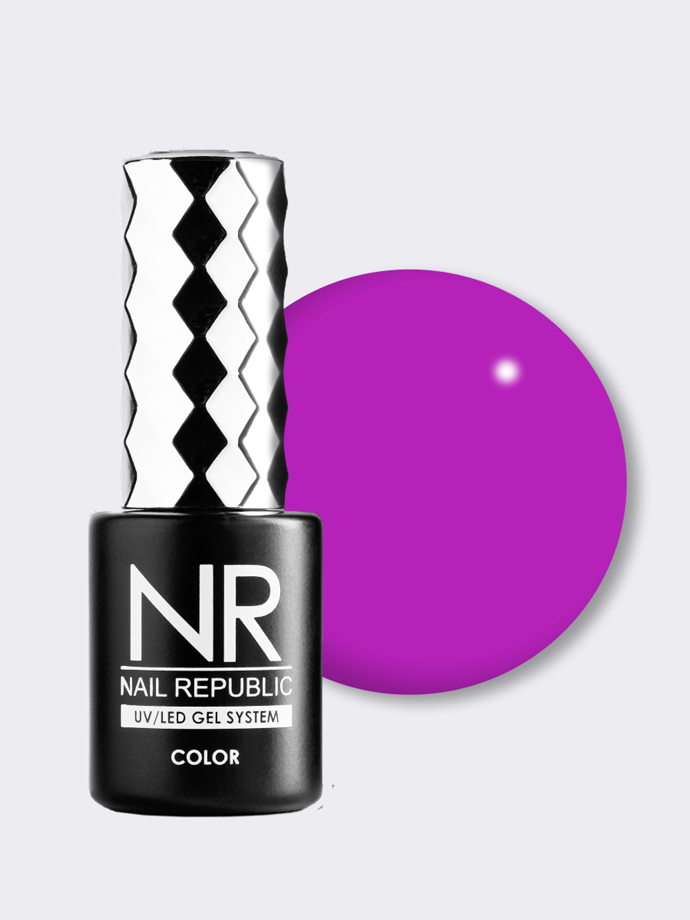 NR-156 Lilac гель-лак, Темно-фиолетовый неон, 10 мл