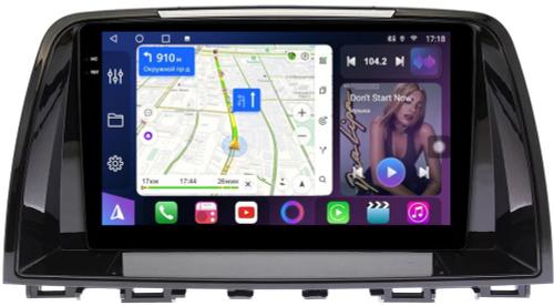 Магнитола для Mazda 6 2012-2014 - FarCar S500-TS10 монитор 9.5" QLED на Android 14, Быстрая, CarPlay, 4G SIM-слот