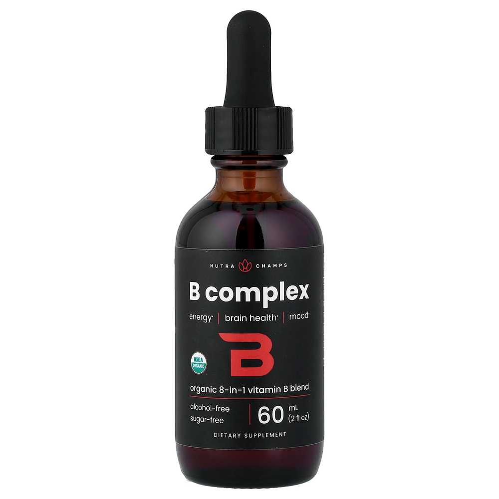 NutraChamps, комплекс витаминов группы B 8 в 1, малина, 60 мл (2 жидк. унции)