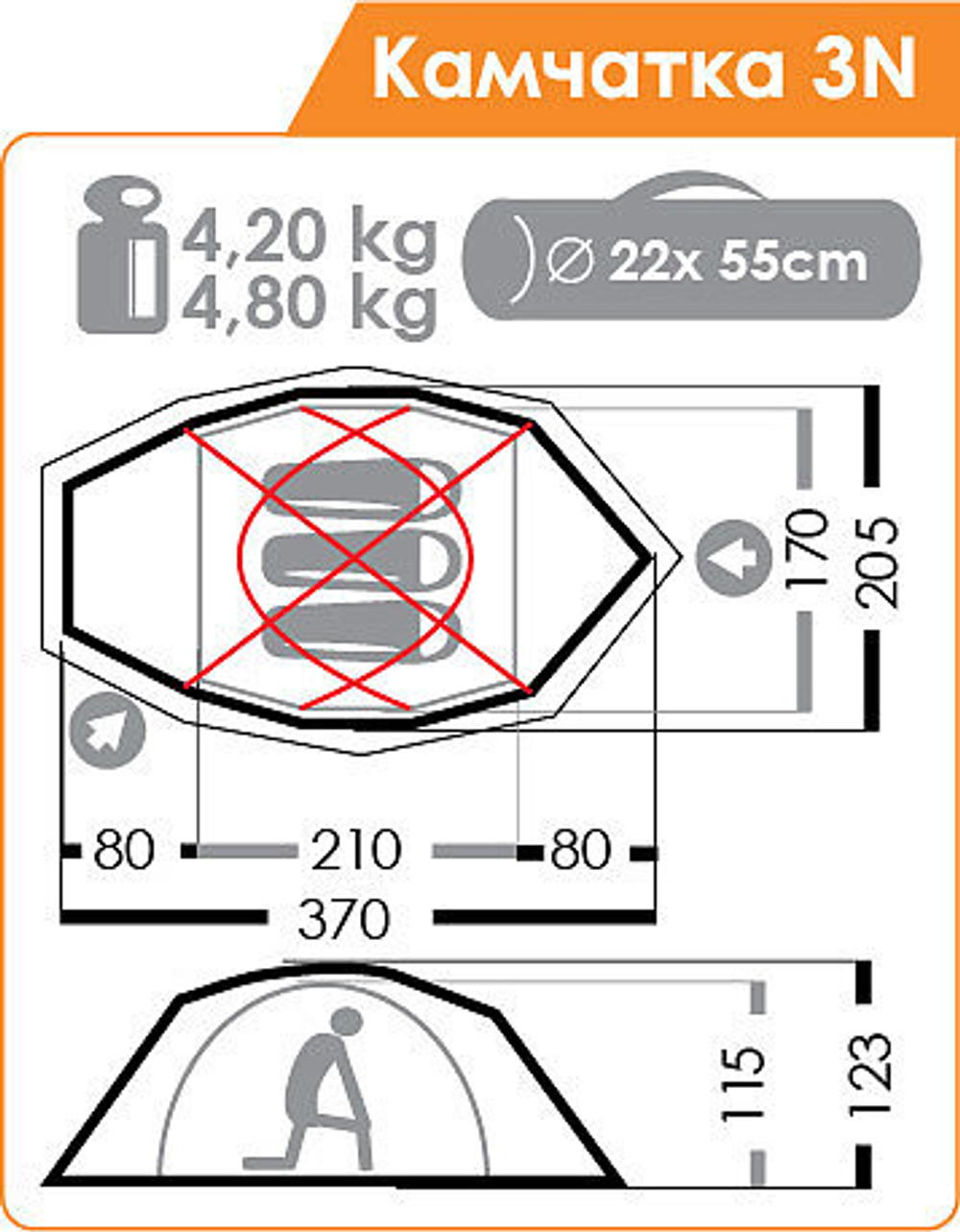 ЭКСТРЕМАЛЬНАЯ ПАЛАТКА NORMAL КАМЧАТКА 3N