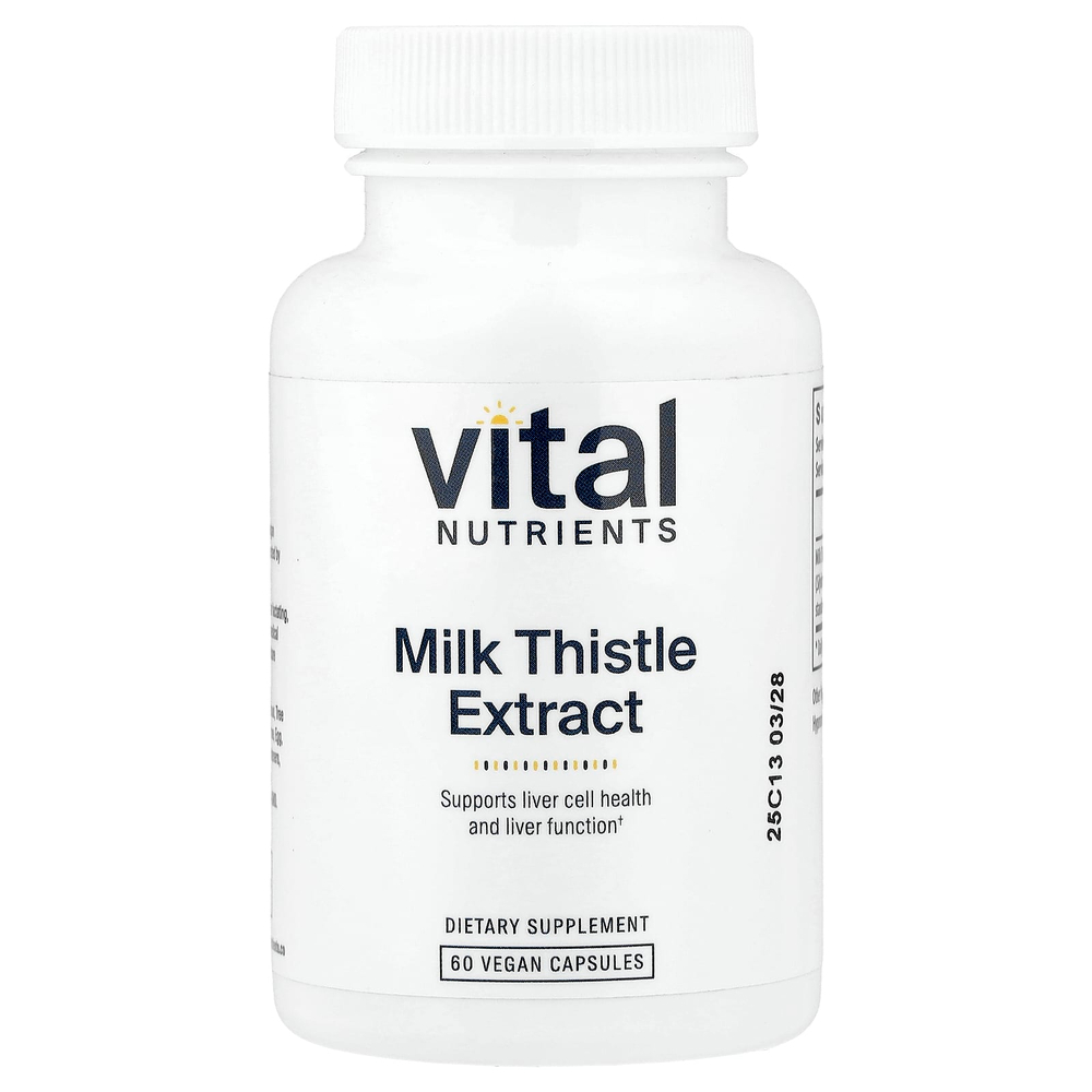 Vital Nutrients, Экстракт расторопши, 250 мг, 60 веганских капсул