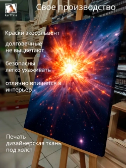 Картина Большой взрыв, на стену для интерьера 30х40см 1шт.
