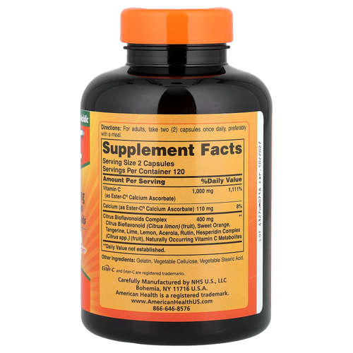 American Health, Ester-C® с цитрусовыми биофлавоноидами, 240 капсул
