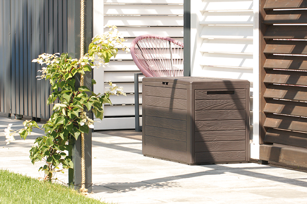 Пластиковый сундук Prosperplast Woodebox 190 л wenge