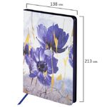 Ежедневник недатированный Brauberg Vista Blue flowers А5, 136л, кожзам