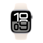 Умные часы Apple Watch Series 10 GPS, 42mm, Silver Aluminium Case with Sport Band S/M, Starlight (Серебристый) MWWW3