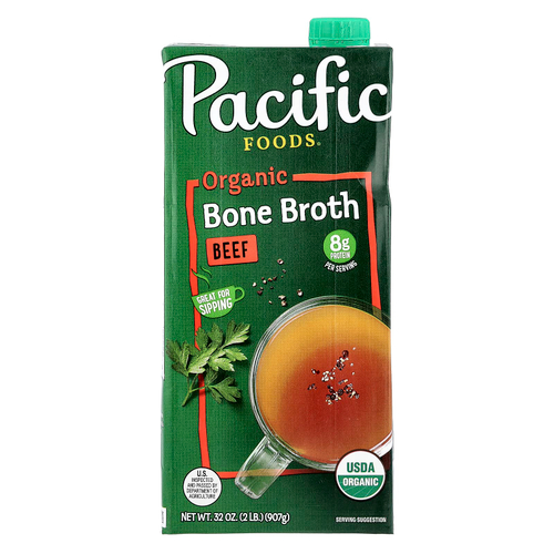 Pacific Foods, органический костный бульон, говядина, 907 г (32 унции)