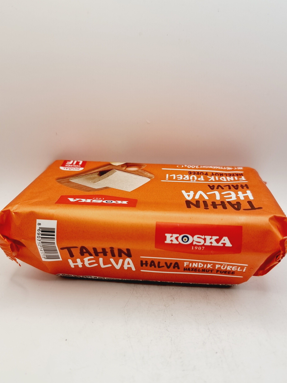 Tahin Halva HAZELNUT PUREE, KOSKA (Кунжутная халва С ПЮРЕ ИЗ ФУНДУКА), 200 г (Турция)