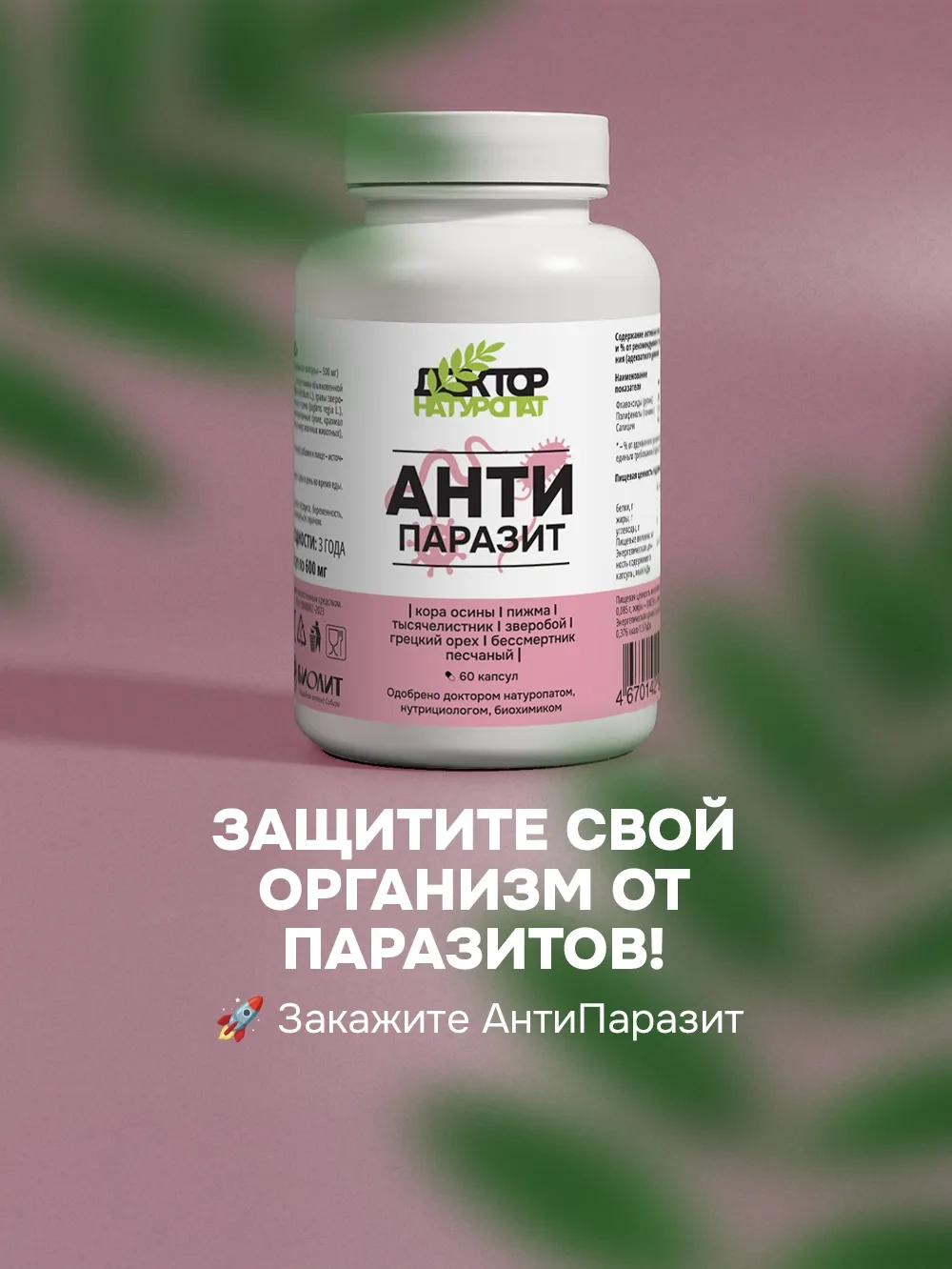 Доктор Натуропат АнтиПаразит 60 капс.