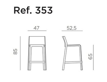 Стул пластиковый полубарный Trill Stool Mini