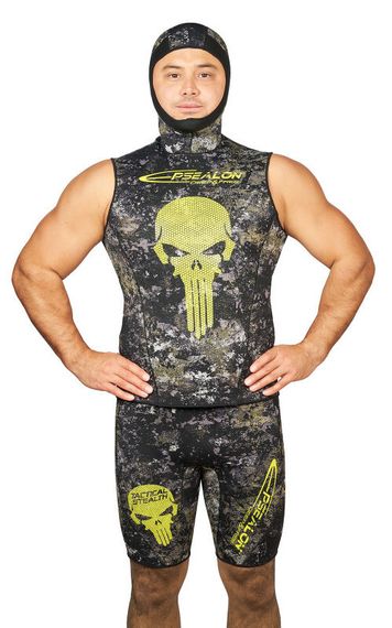 Майка Epsealon Skull Tactical Camo с шлемом без рукавов 2.5 мм
