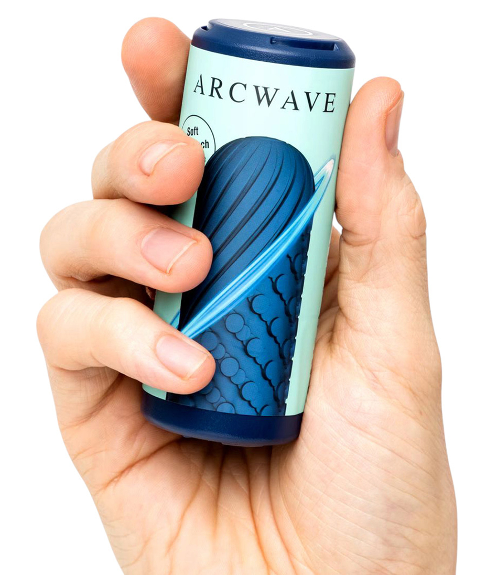 Синий двусторонний мастурбатор 10см ARCwave Ghost Reversible Pocket Manual Stroker CleanTech Silicone Male Masturbator Blue