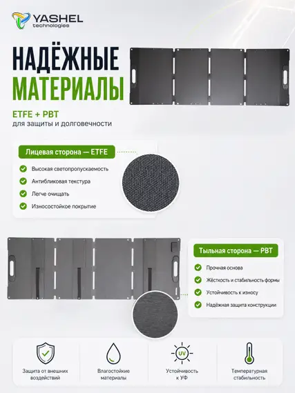 Туристическая солнечная панель YASHEL 100 Ватт junction box