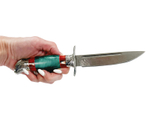 Нож Финка НКВД со звездой, подарочный, Bohler K340, композит, G10, мельхиор