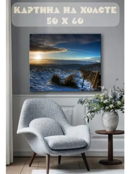 Картина на стену 40 X 50 Зимний пейзаж