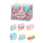 Ластик Qihao, фигурный, серия "Конфетки", цилиндрической формы, 6 шт