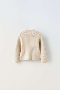 ZARA СВИТЕР В РУБЧИК, СВЕТЛО-БЕЖЕВЫЙ