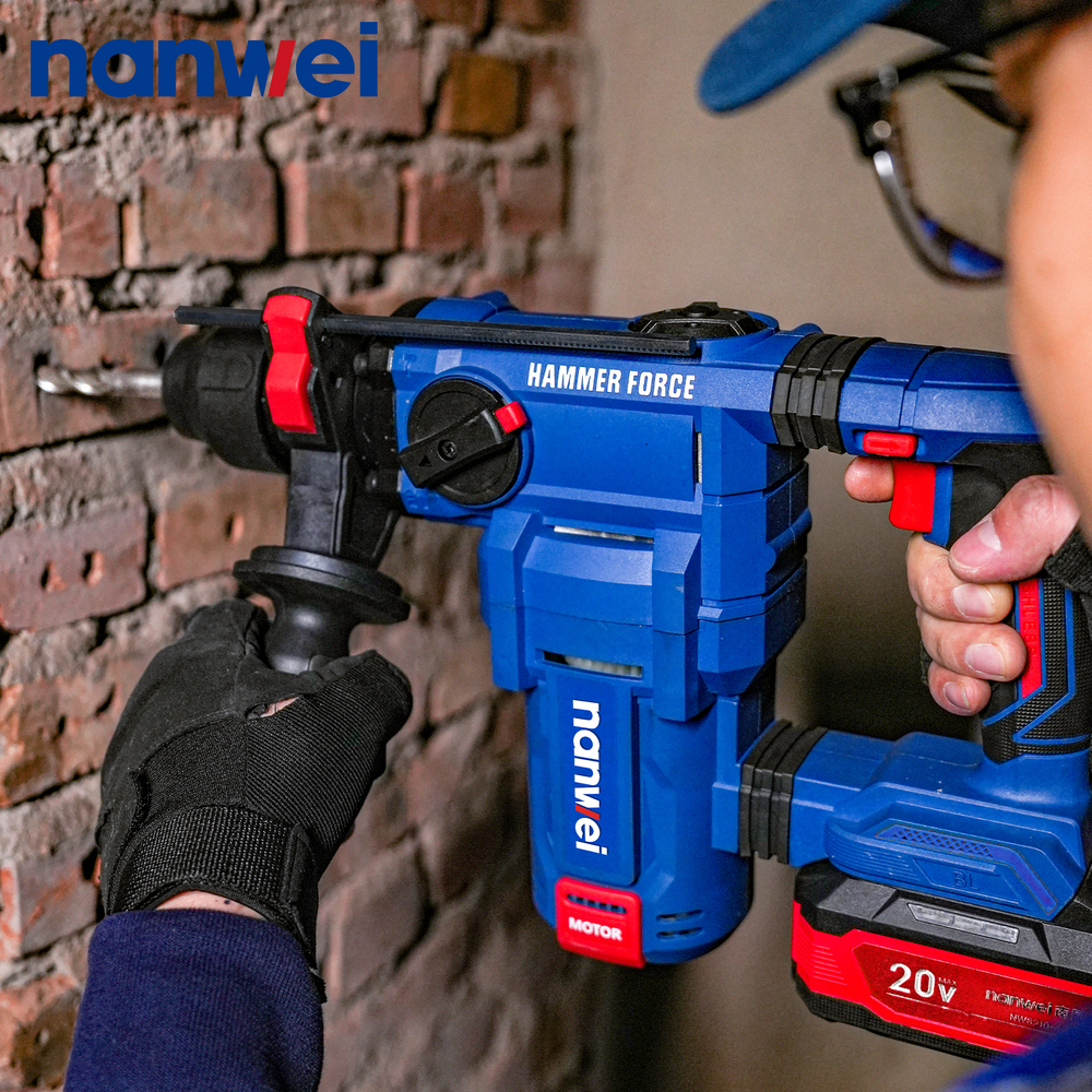 Перфоратор аккумуляторный Nanwei NW-H8281 (20V, 4 Дж, SDS-Plus, 2 АКБ 6 Ач)