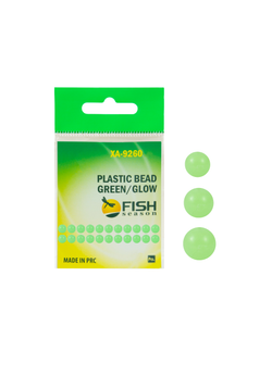 Бусины пластиковые Fish Crystal для монтажа рыболовных оснасток Plastic Bead GREEN/GLOW XA-9260 №5 ( 5 упаковок )