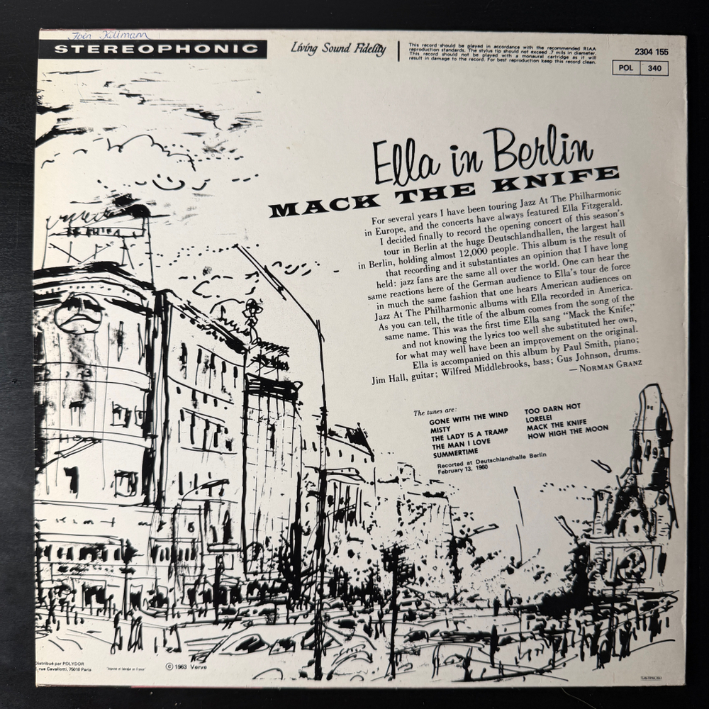 Ella Fitzgerald ‎– Mack The Knife - Ella In Berlin (Скандинавия 1981г.)