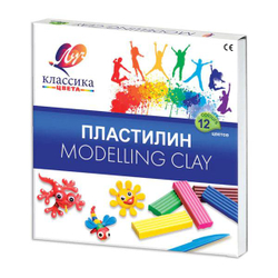 ЛУЧ Пластилин 12цв 240г "Классика" стек карт упак