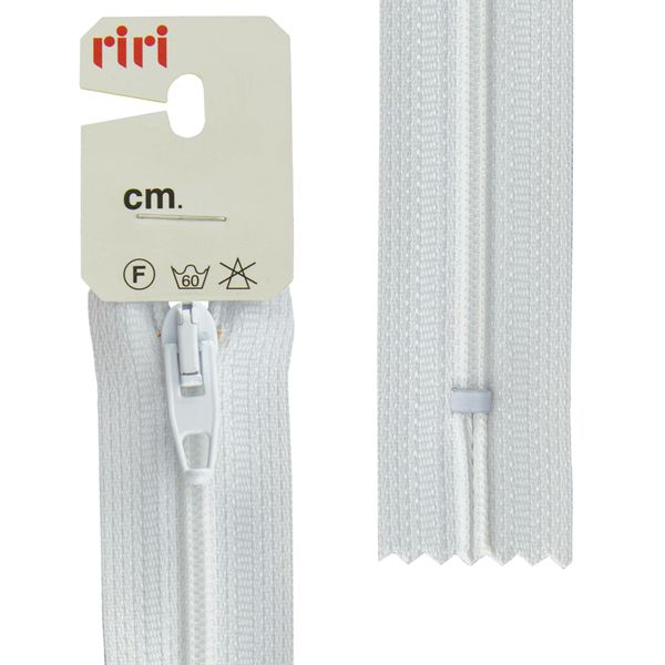 Молния спиральная (витая) RIRI Т4 (4 мм) 1 зам., н/раз., 20 см, Meras, цв.2101, белый, 10 шт