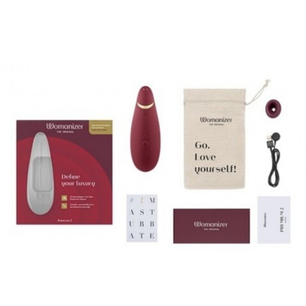 Бесконтактный клиторальный стимулятор Womanizer Premium 2 бордовый
