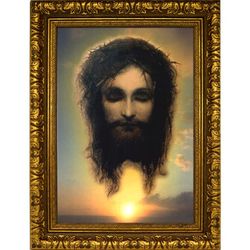 Иисус Христос моргающий "Плат Вероники". Икона на холсте.