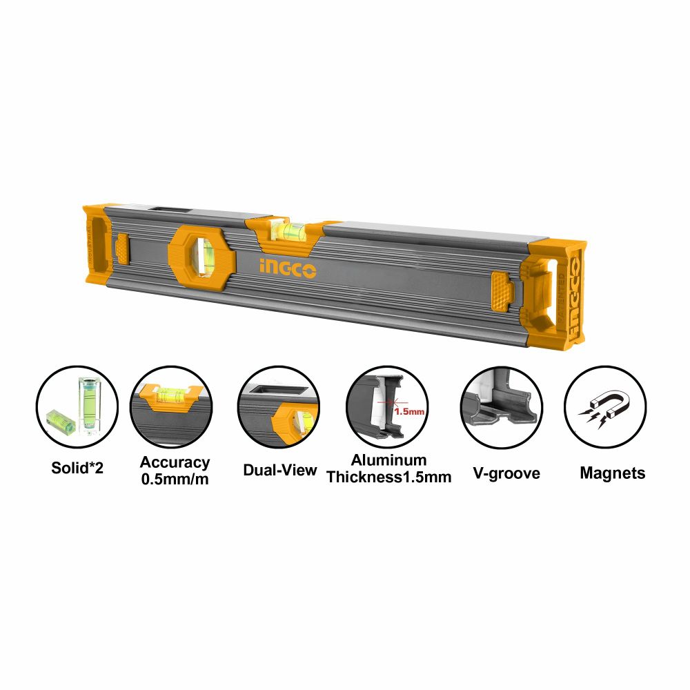 Уровень усиленный с магнитом 400 мм INGCO HSL68040 INDUSTRIAL