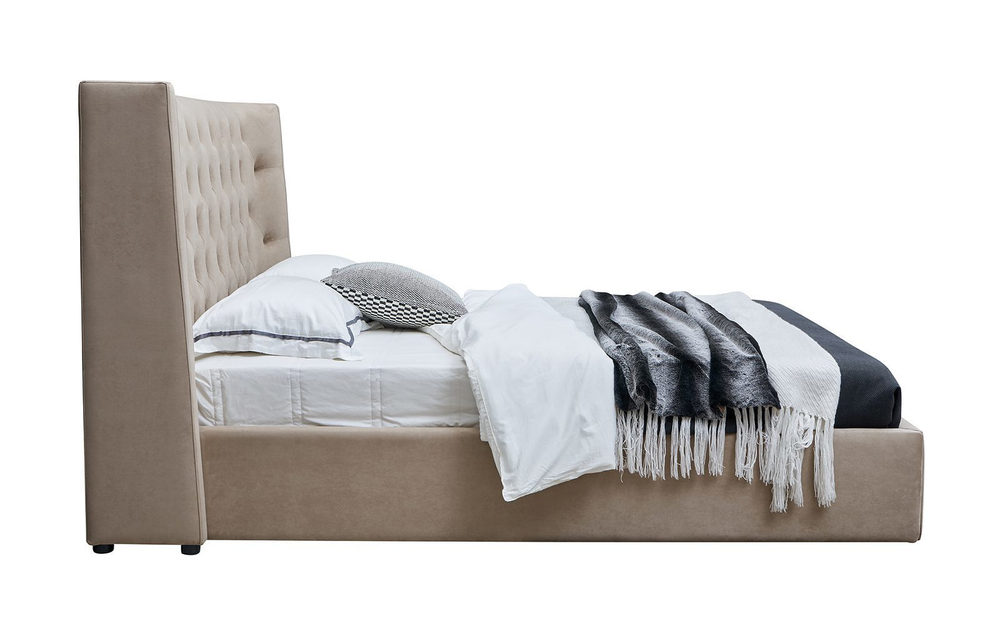 Кровать 1726 BEIGE бежевая с ящиком для белья