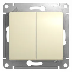Выключатель двухклавишный Systeme Electric Glossa Бежевый GSL000251