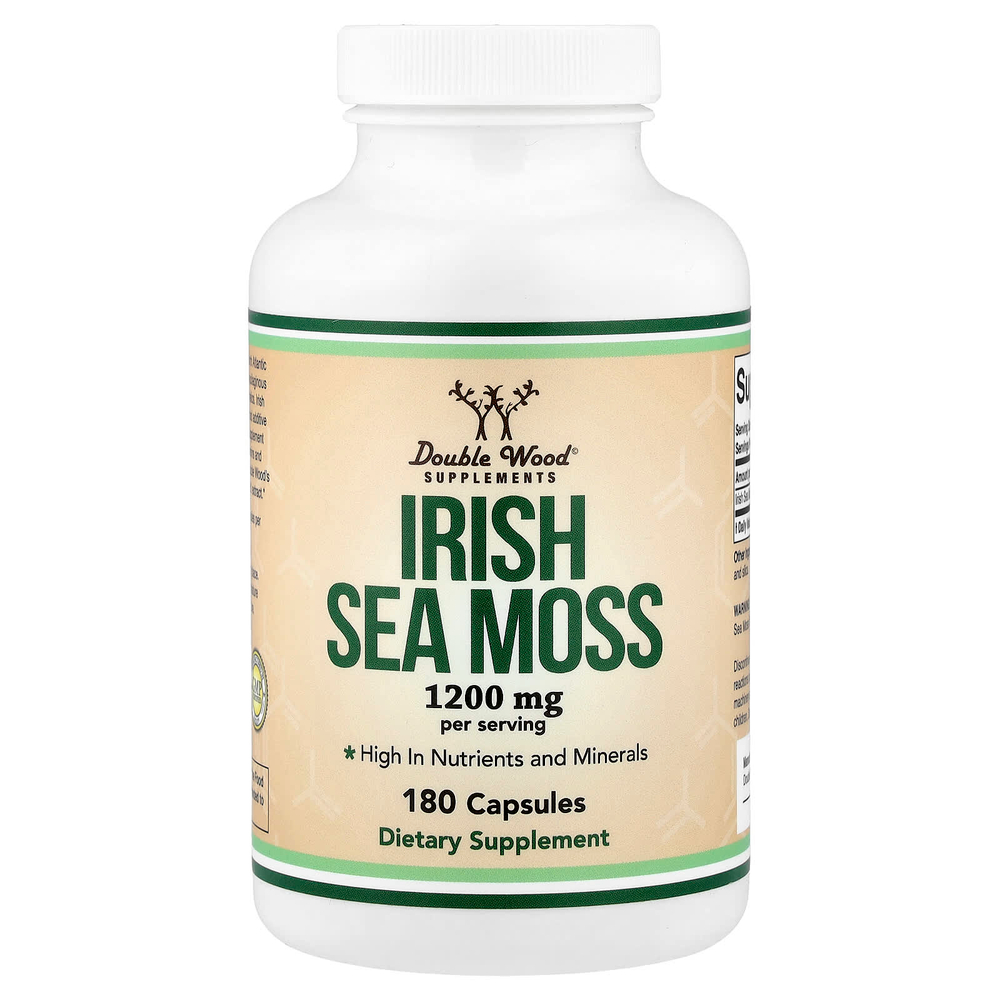 Double Wood Supplements, ирландский морской мох, 1200 мг, 180 капсул