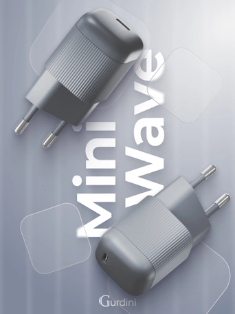 Сетевая зарядка Gurdini Mini Wave 20W USB-C ( 1 port) cерый