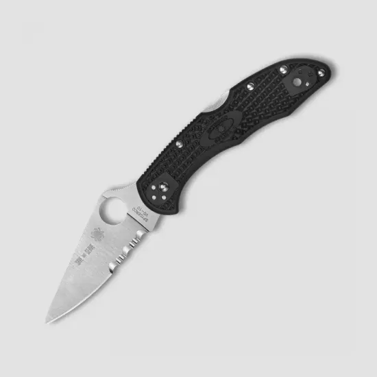 Складной нож Spyderco Delica 4 Lightweight Thin Red Line 11FPSBKRD c клинком из стали VG-10, рукоять FRN