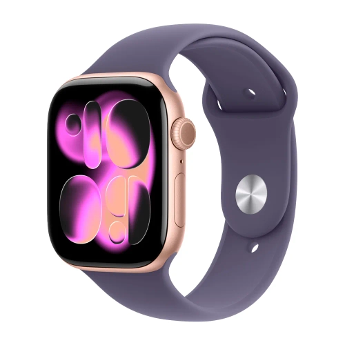 Умные часы Apple Watch Series 11 GPS, 46mm, Rose Gold Aluminium Case with Purple Fog Sport Band, M/L