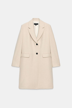 ZARA ПАЛЬТО С ПОДПЛЕЧНИКАМИ, БЕЖЕВЫЙ