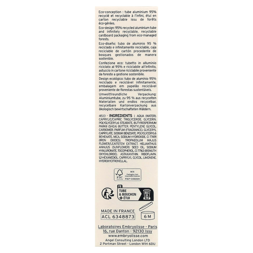 Embryolisse, крем для сияния лица, абрикосовый, 30 мл (1,01 жидк. унции)