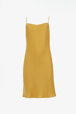 ZARA X JOHN GALLIANO ПЛАТЬЕ-КОМБИНАЦИЯ ИЗ 100% ШЕЛКА LIMITED EDITION, ОХРА