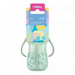 Поильник Lubby зеленый с трубочкой 9+ месяцев