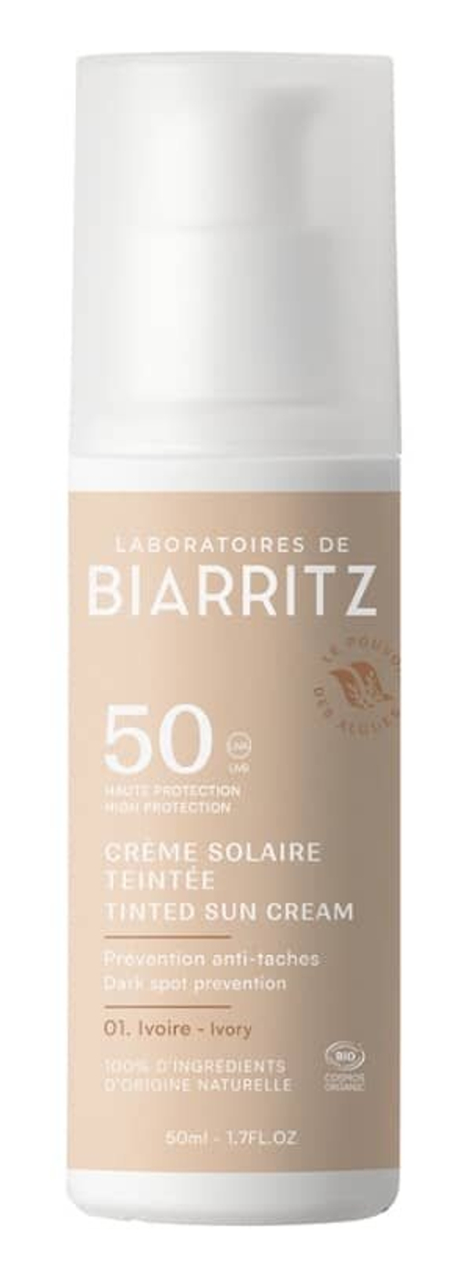 Солнцезащитный крем цвета слоновой кости SPF 50 Laboratoires de Biarritz, 50 мл