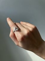 Кольцо Кристал Дроп с горным хрусталем, бронза с покрытием серебром / Crystal Drop