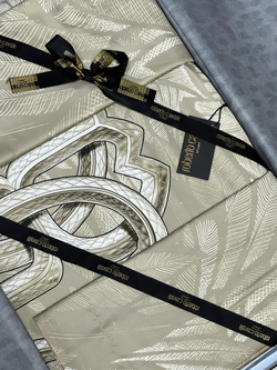 Постельное белье 2 спальное евро Roberto Cavalli Plumage Avorio светло-бежевое