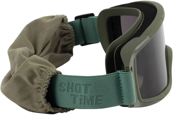 Маска стрелковая ShotTime Puma защитн.оправа зеленая,линза сераяGST-037-AG-G