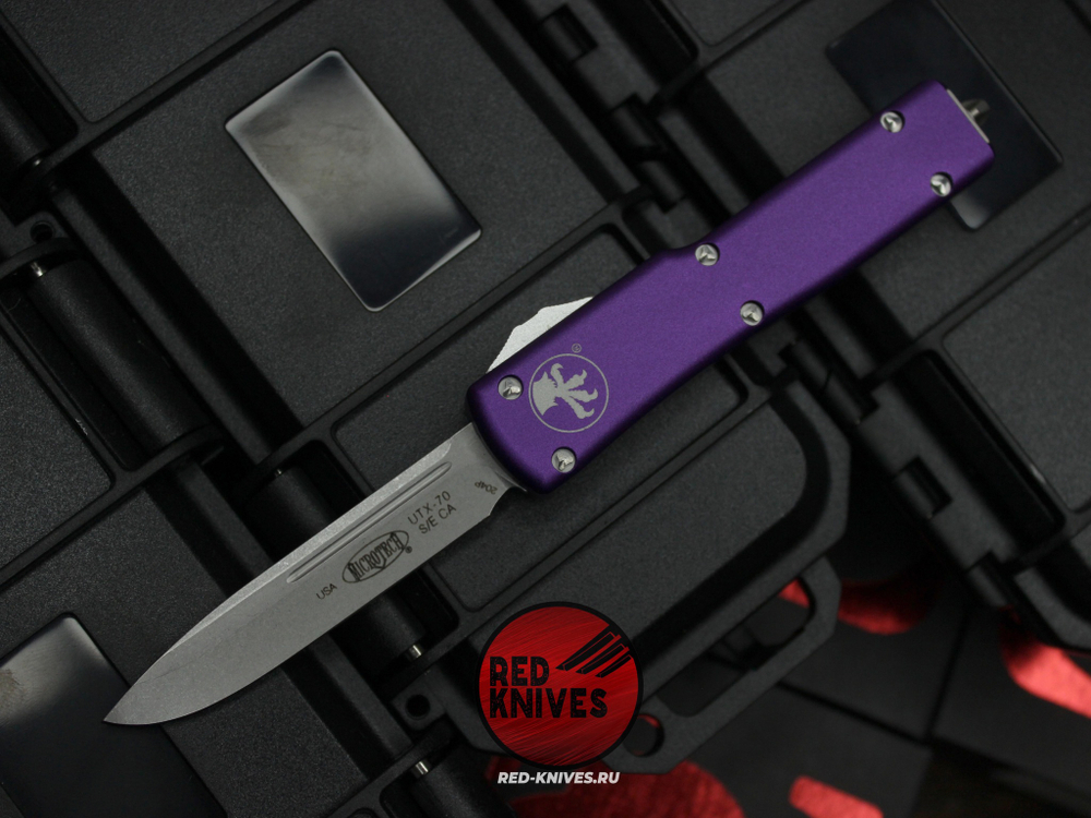 Нож Microtech UTX-70 A+++ Purple Standard S/E - клинок апокалиптик